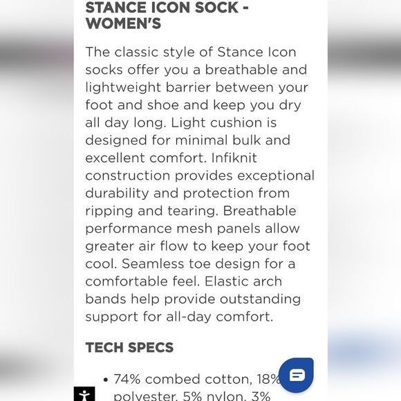 Stance Icon Casual Combed Cotton Blend Quarter Height Light Cushion Socks - Picture 4 of 6